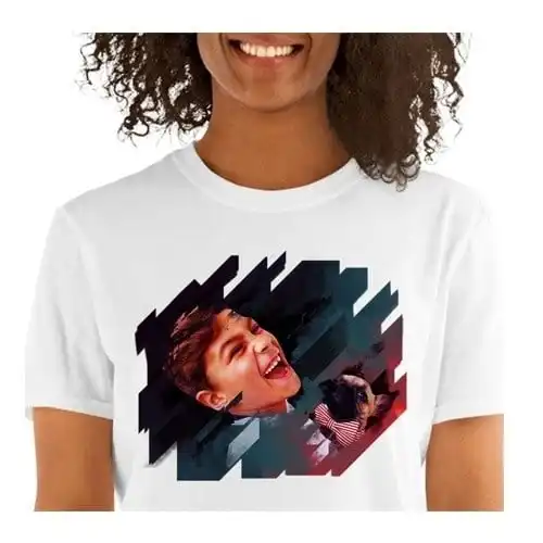 Mascochula camiseta mujer electronic personalizada con tu mascota blanco