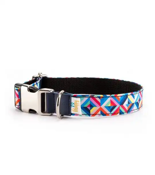 Pamppy funny psychedelic collar de algodón y poliéster multicolor para perros