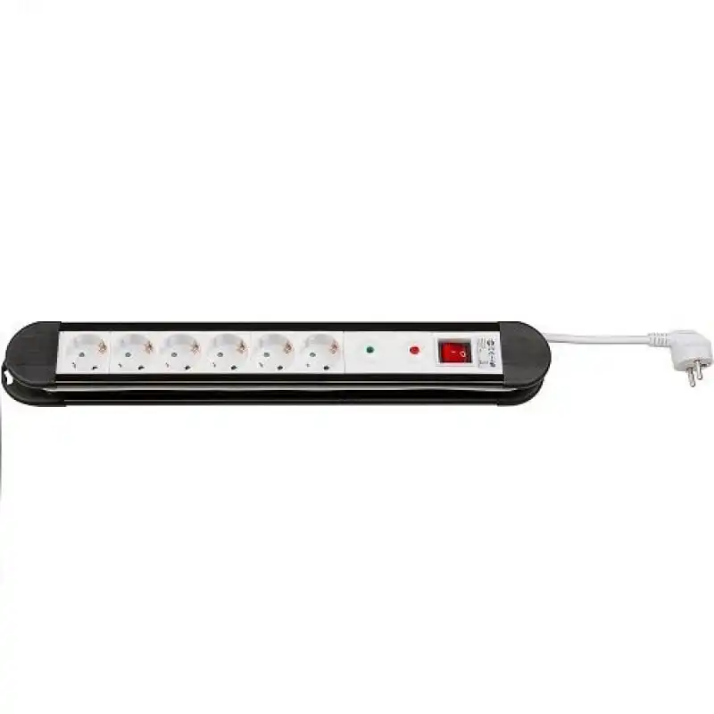 Goobay Regleta con Interruptor y Protección 6x Enchufes Schuko 1.5m Blanco