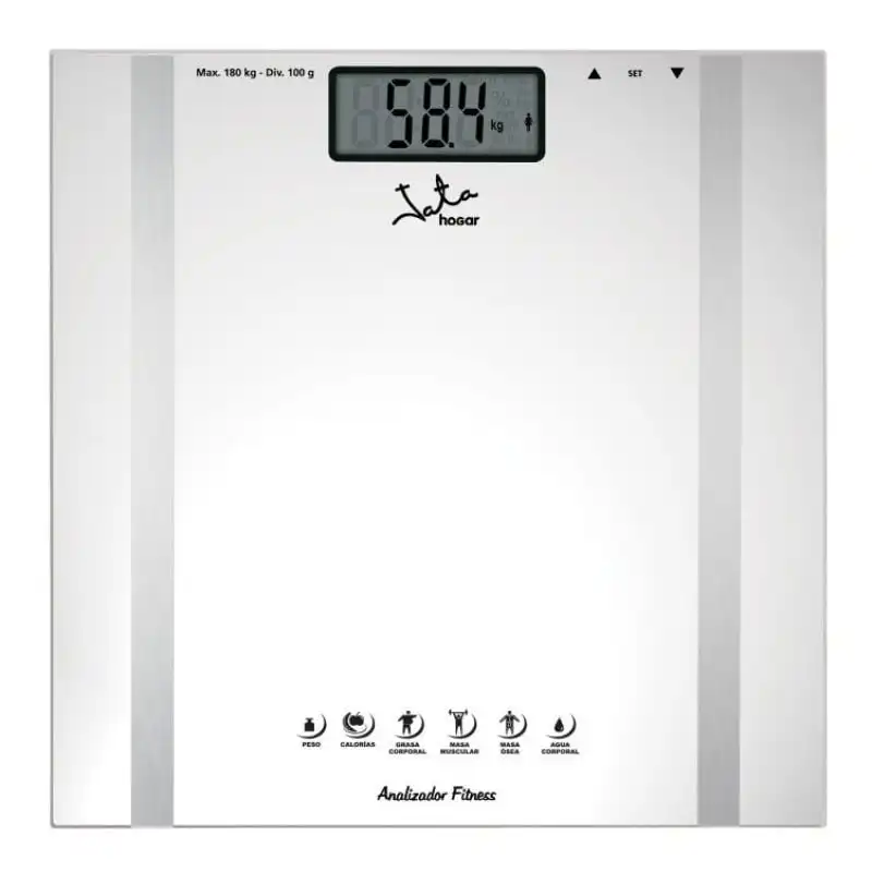 Jata Hogar 532 Báscula Digital Analizadora Corporal de Baño Máx. 180Kg Blanco