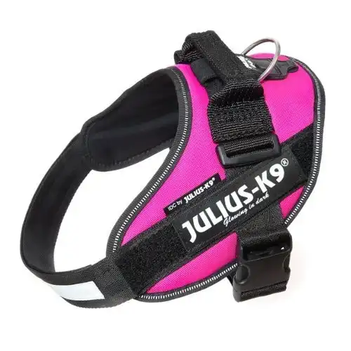 Julius K9 IDC Arnés Ergonómico Neón Fucsia para perros