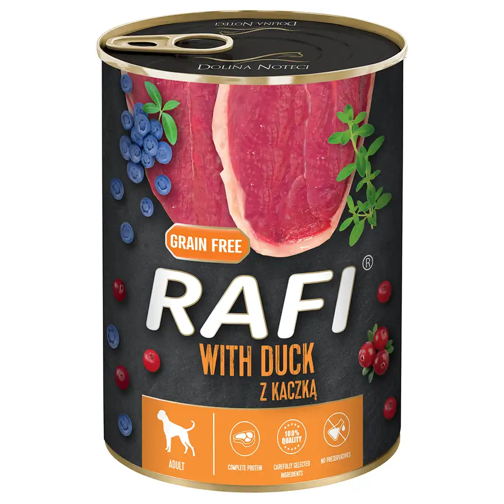 Rafi Adulto, 24 x 400 g - Con pato, arándanos y arándanos rojos