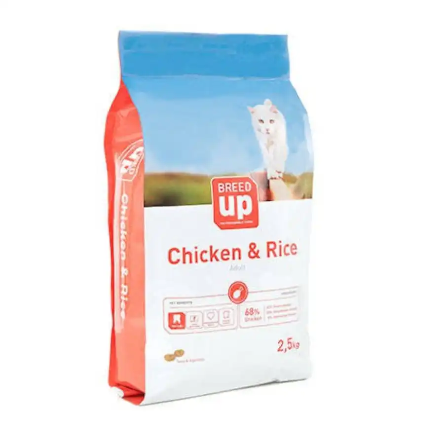 Breed Up Adult Pollo y Arroz pienso para gatos