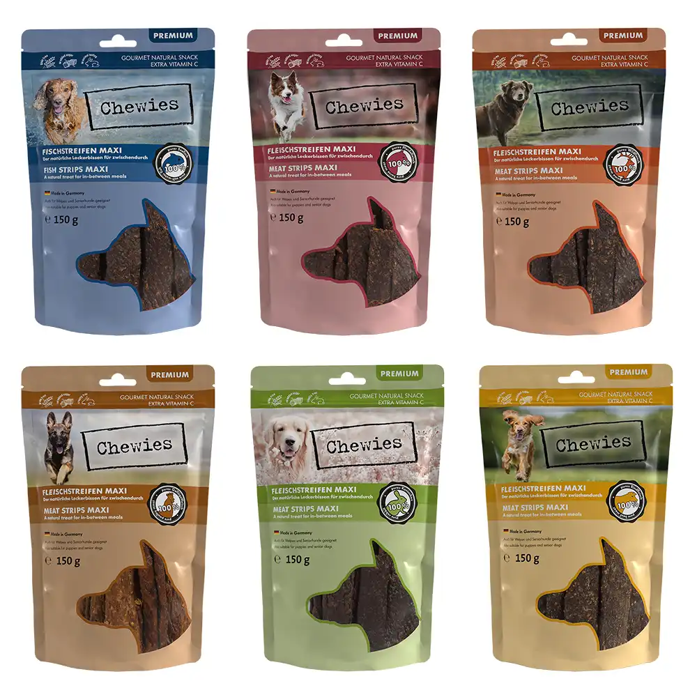 Chewies maxitiras de carne para perros - Pack mixto - 6 x 150 g