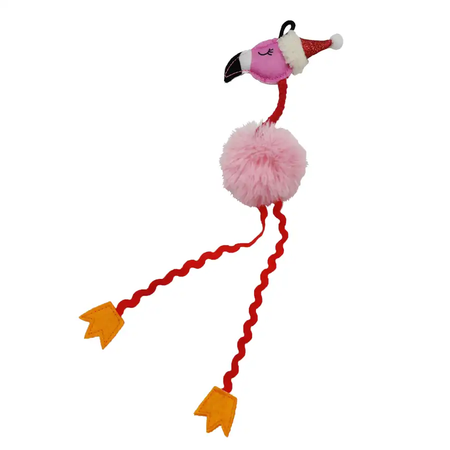 Flamingo Xmas Flamenco juguete navideño para gatos