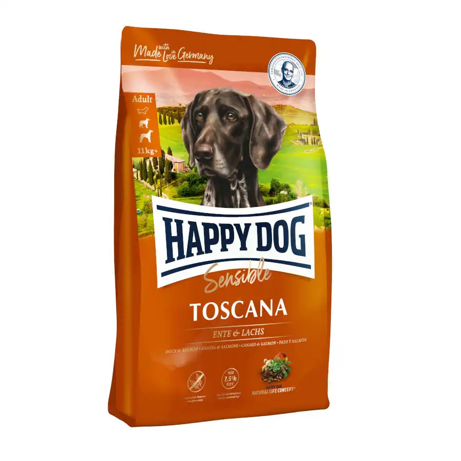 Happy Dog Adult Sensible Toscana Pato y Salmón pienso