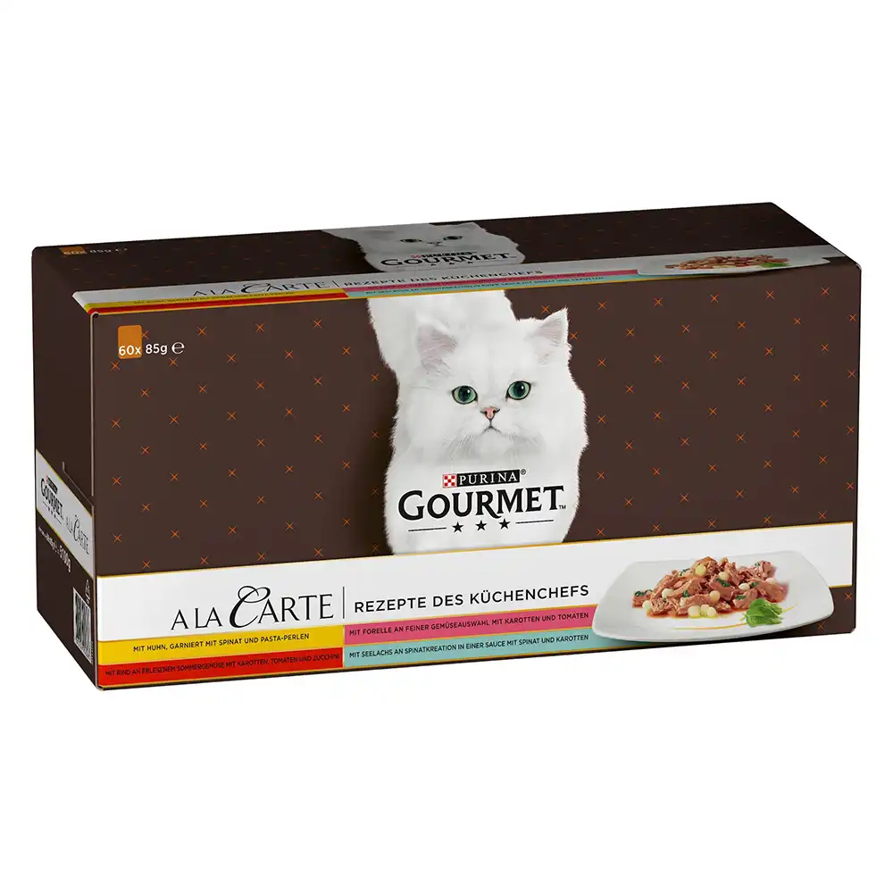 Purina Gourmet A la Carte en sobres 60 x 85 g - Megapack Ahorro - Recetas del Chef