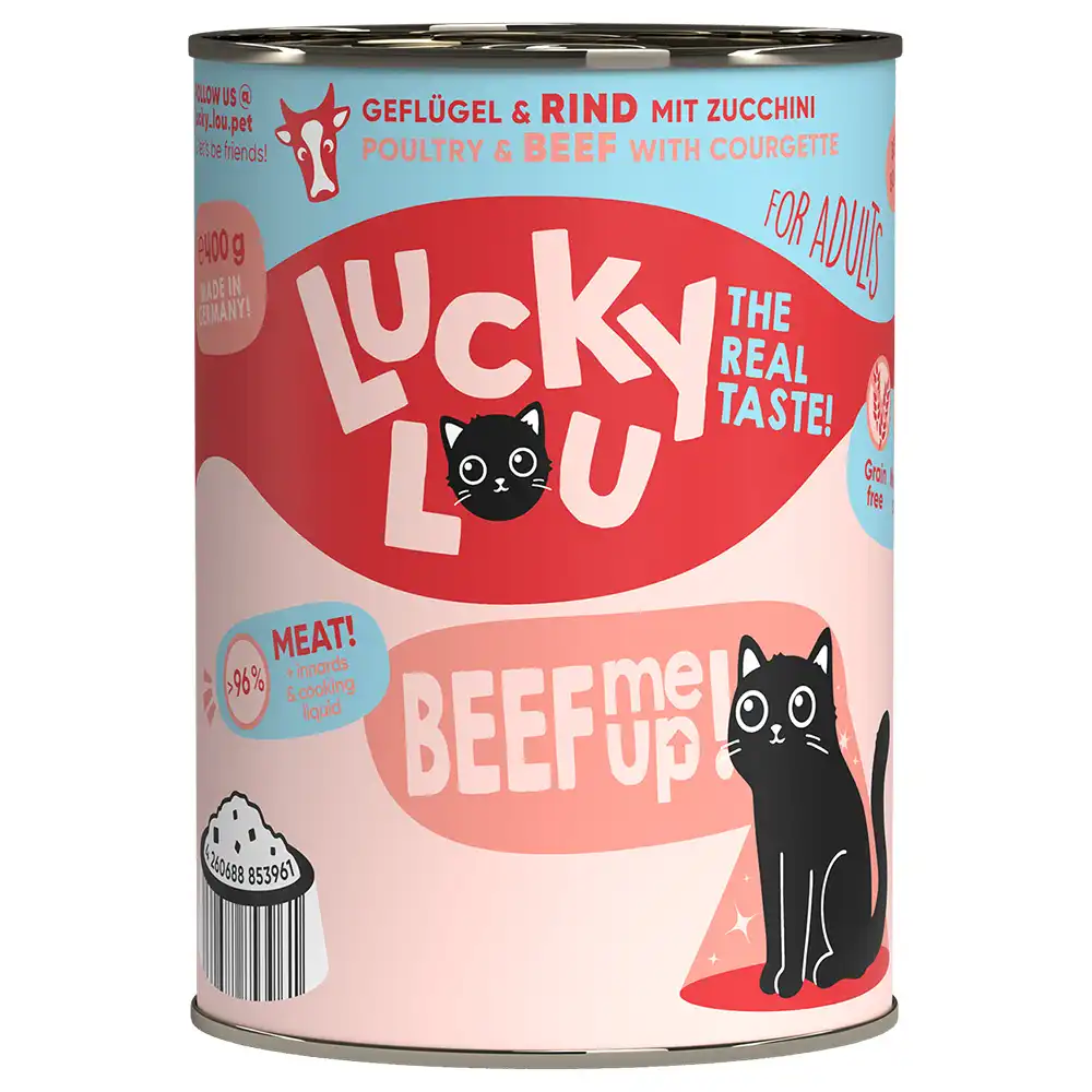 Lucky Lou Adulto 6 x 400 g - Aves de corral y vacuno