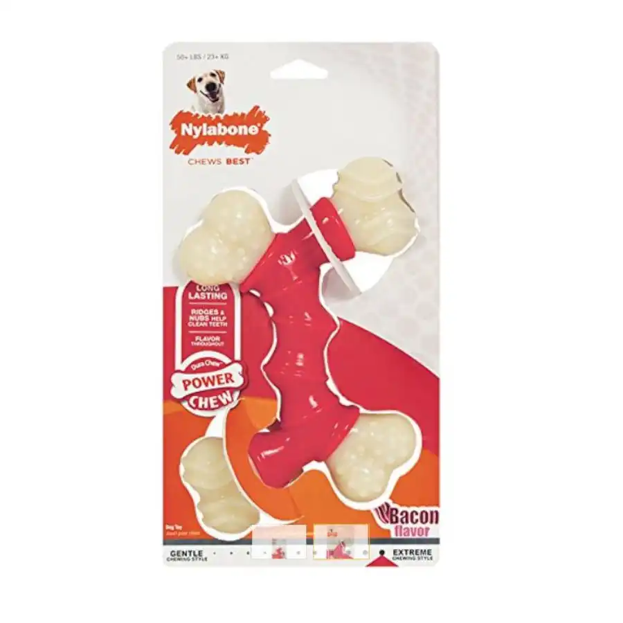 Nylabone Power Chew Hueso Doble Bacon para perros