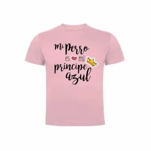 Camiseta niña "Mi perro es mi príncipe" color Rosa