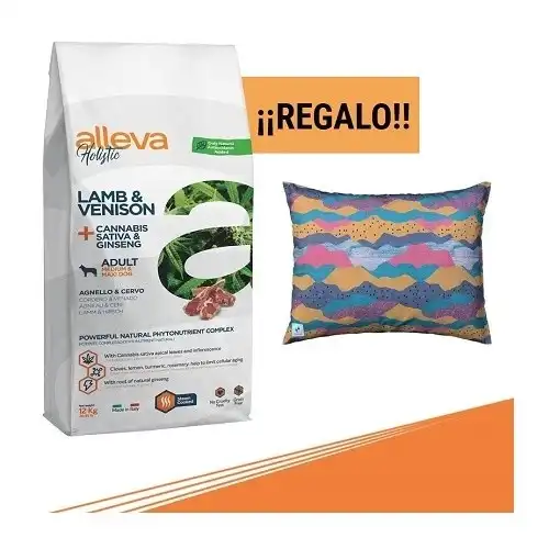 Promoción pienso Alleva Holistic Adult + cama Gobak para perros sabor Cordero