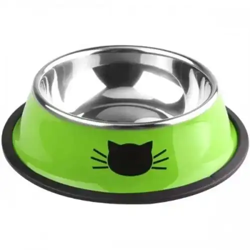 Edipets Comedero Verde de Acero inoxidable para gatos