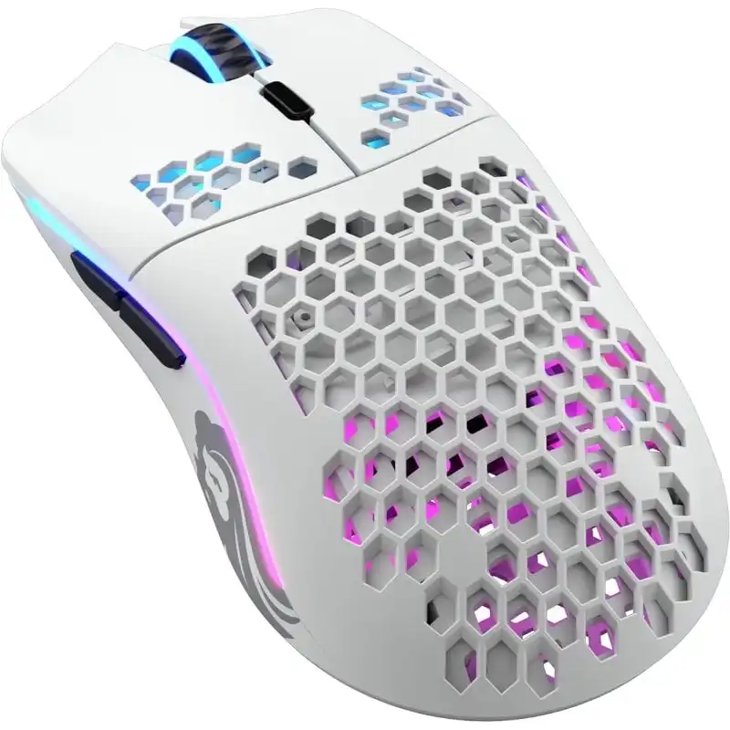 Glorious PC Gaming Race Model O Ratón Gaming Wireless + USB Type-C Láser 19000 DPI Blanco