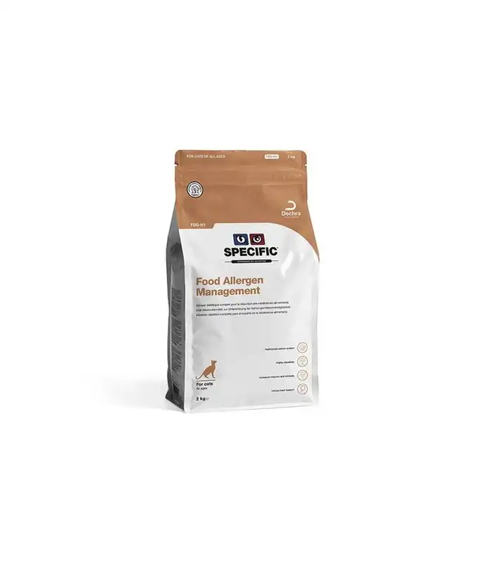 Pienso Specific FDD-HY Food Allergy management para gatos hipoalergenicos con salmon 2, 2.50 kg