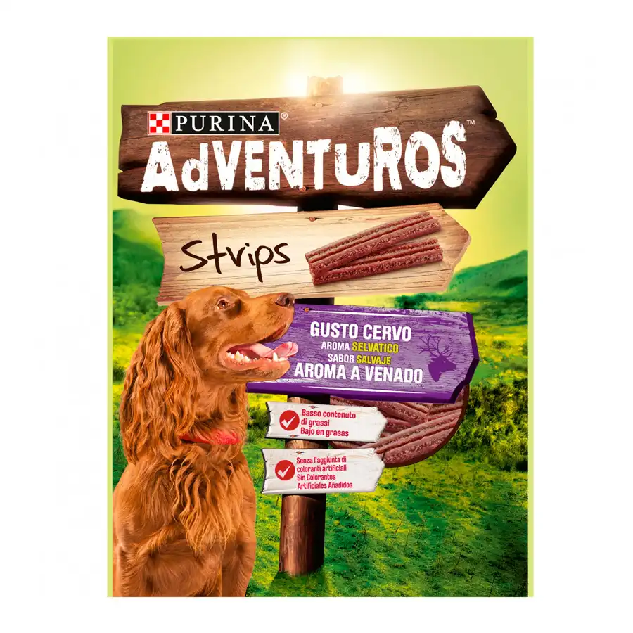 Purina Adventuros Strips Venado 90 gr