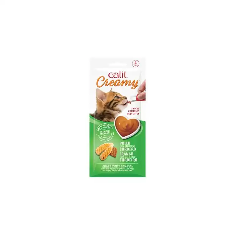 Catit Snack Creamy Pollo y cordero para gatos, Unidades 12 x 40 grs