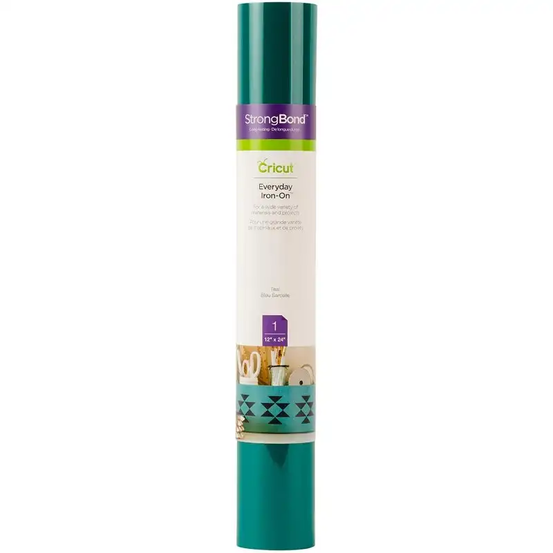 Cricut Everyday Iron-On Vinilo Textil Termoadhesivo 30.5 cm x 61 cm Verde Azulado