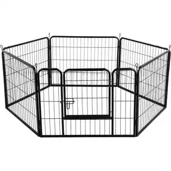 8 Pcs Parque Para Perros Cachorros Plegable 80 X 80 Cm