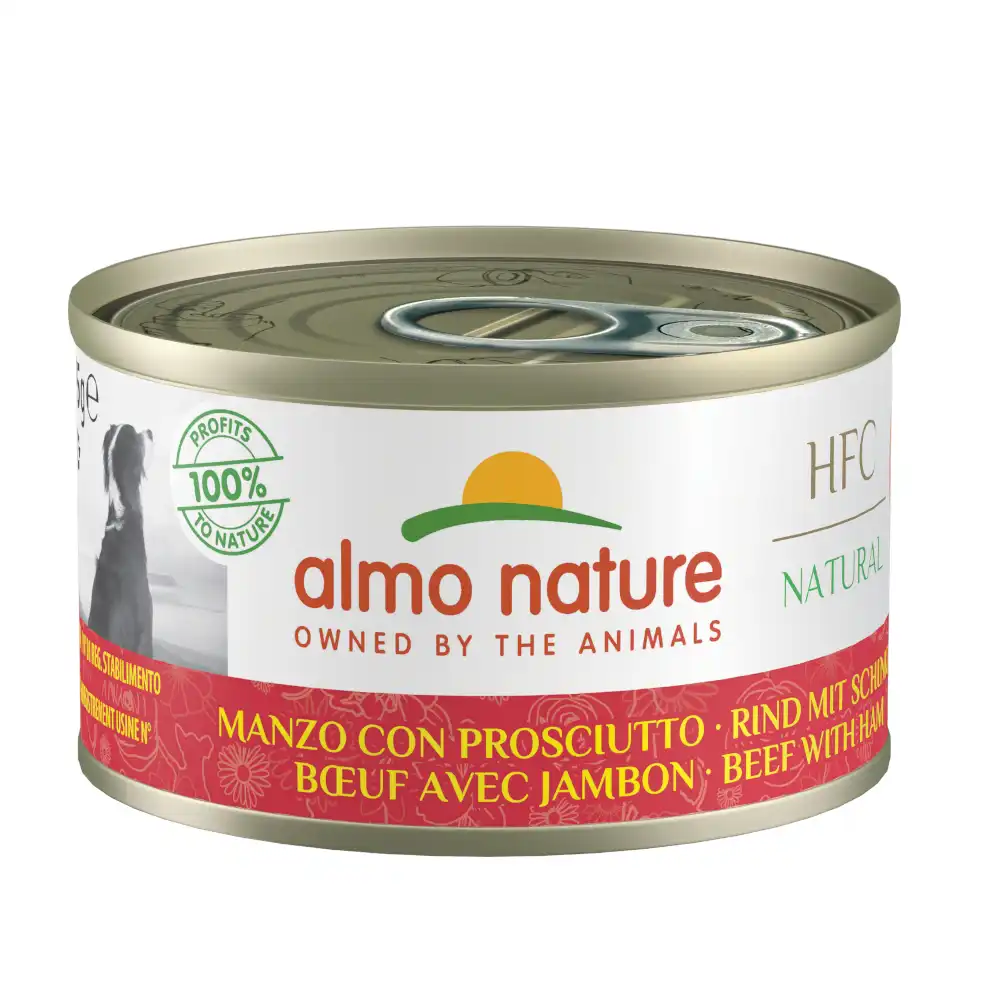 Comida húmeda para perros adultos pequeños, medianos y grandes Almo Nature Classic ternera y jamón 95 gr