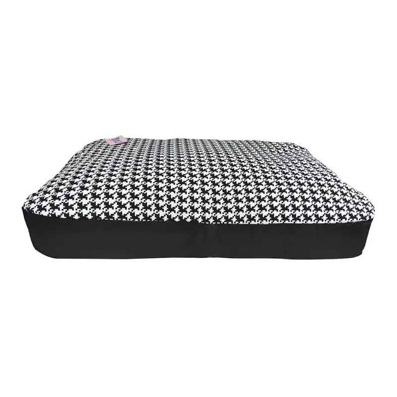 Bold Neo Black Houndtooth Cama Colchón Para Perros, Tallas Nº2