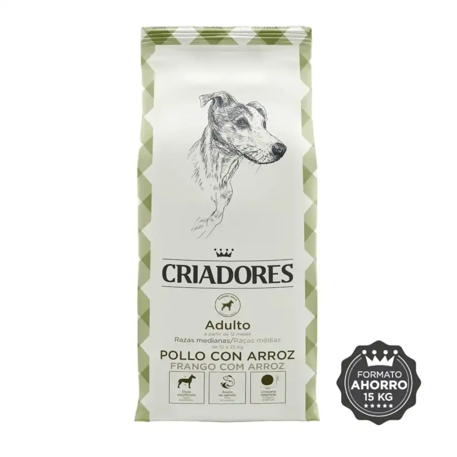 Criadores Adulto Pollo y Arroz pienso para perros de raza mediana