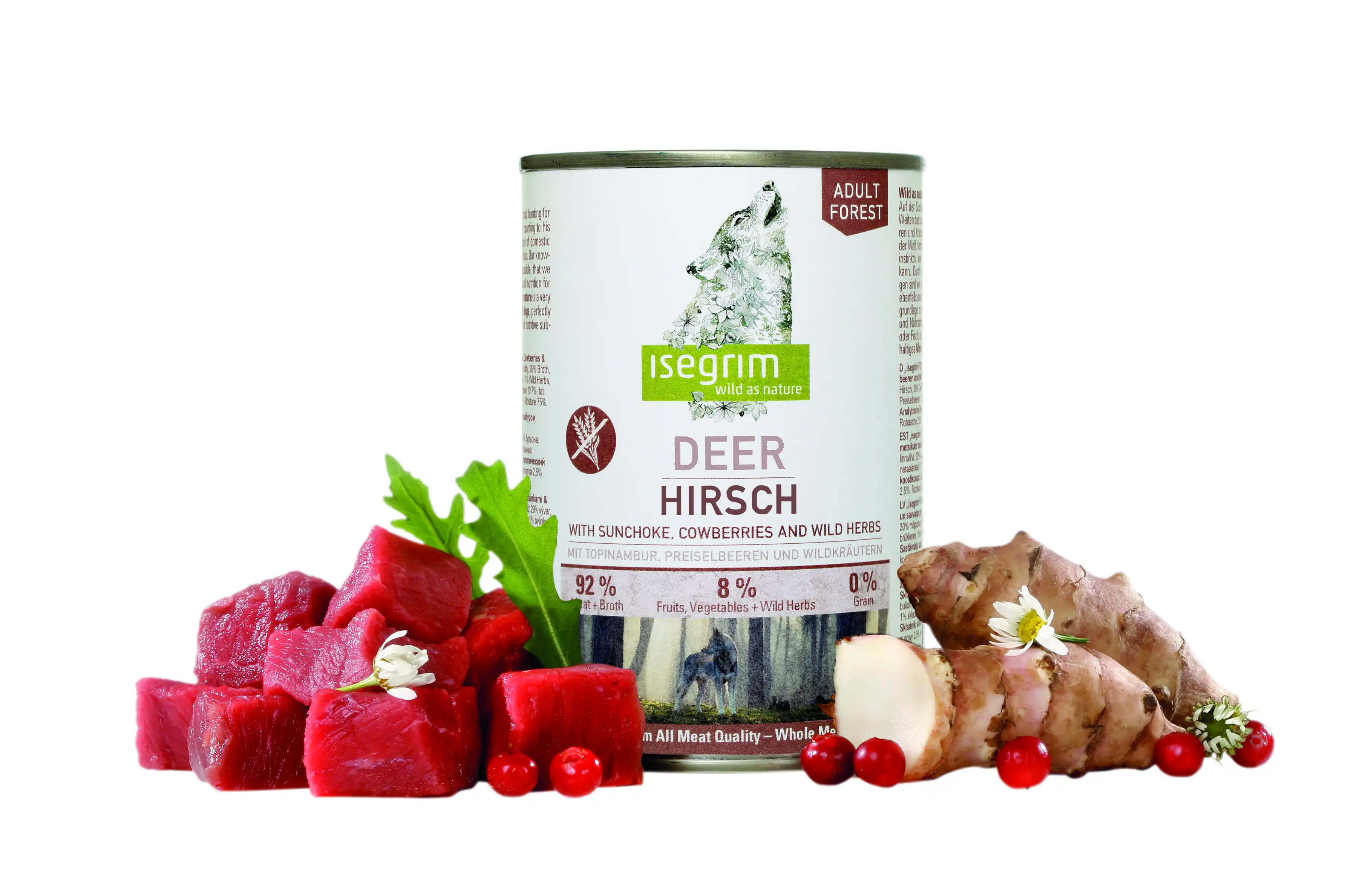 Isegrim Adult 6 x 400 g comida húmeda para perros - Ciervo con tupinambo