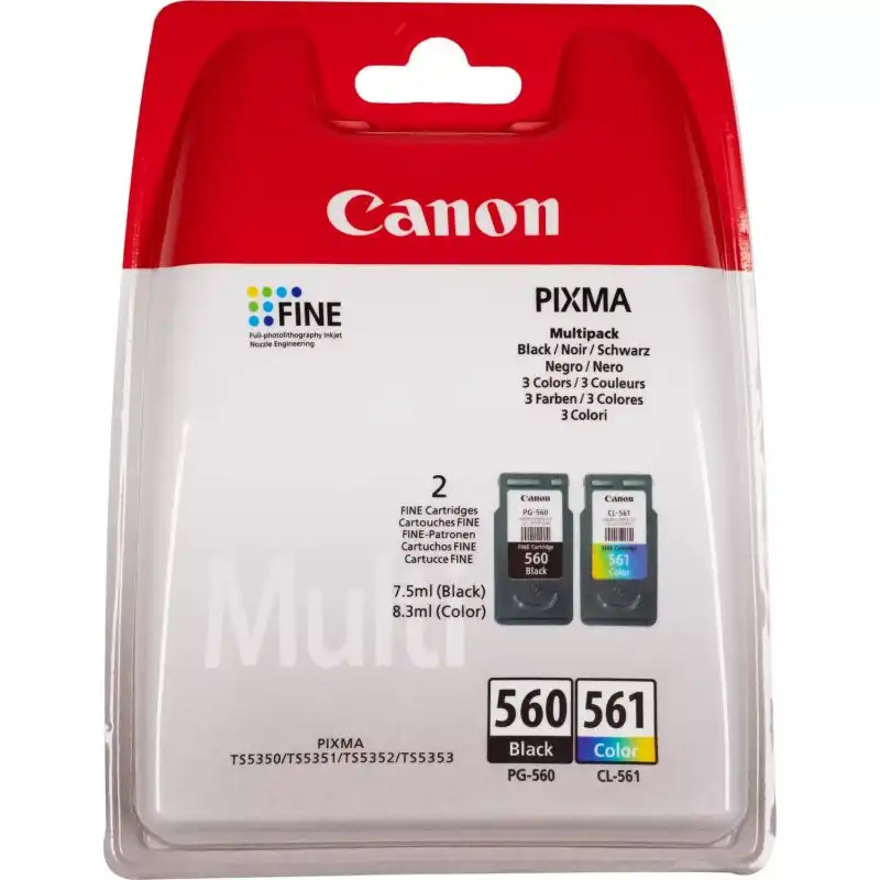 Cartuchos de Tinta Original Canon PG-560/CL-561 Multipack Negro/Tricolor