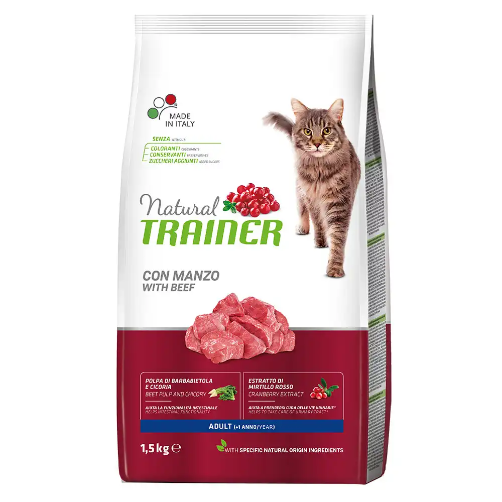 Natural Trainer Adult con croquetas de ternera para gatos - 9 kg (6 x 1,5 kg)