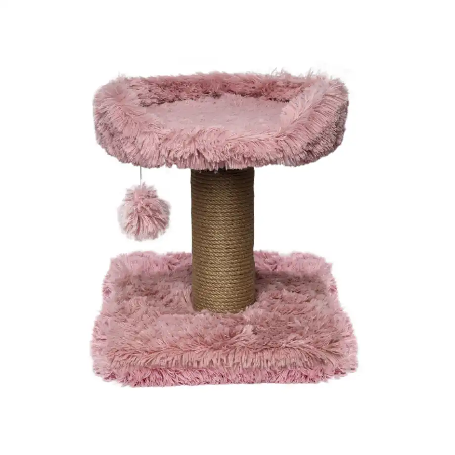 Catshion Flora Poste Rascador con Cama Rosa para gatos