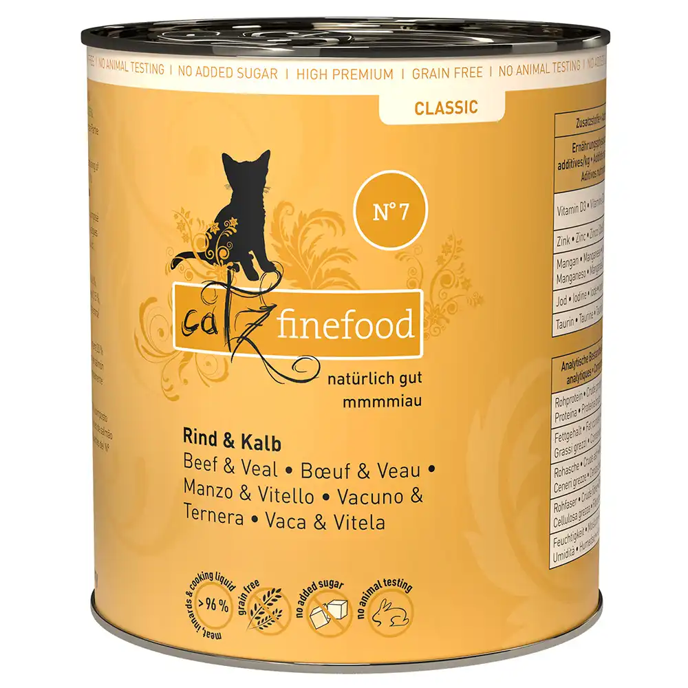 catz finefood en latas 6 x 800 g - Carne de vacuno