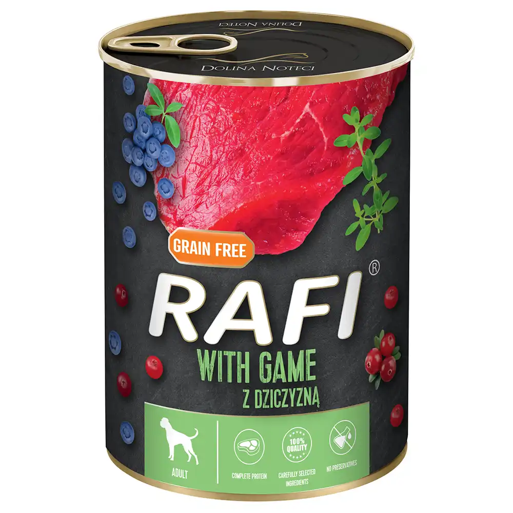 Rafi Adulto, 24 x 400 g - Con carne de venado, arándanos y arándanos rojos