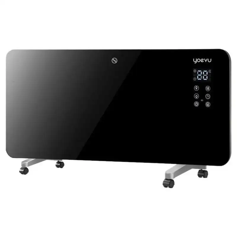 Yoevu Radiador Convector Eléctrico de Bajo Consumo Control con App y Wifi 1500W Negro