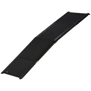 Rampa Perros De Tela Oxford Aluminio Mdf 158x43,5x2,5cm-pawhut.negro