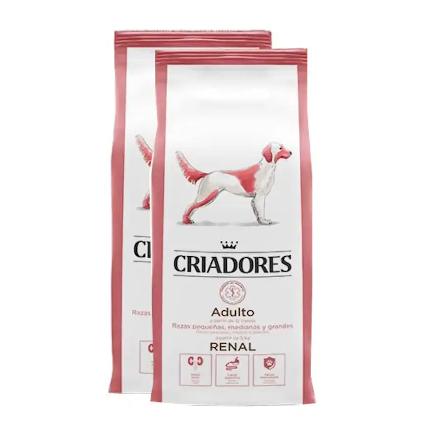 Criadores Adulto Renal pienso para perros - 2x12kg Pack Ahorro