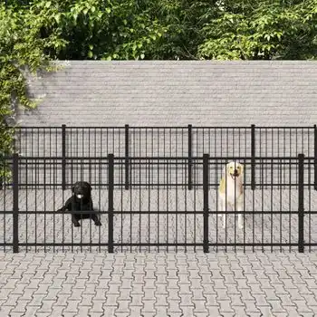 Perrera De Exterior | Jaula Para Perro | Parque Para Mascotas De Acero 18,82 M² Cfw783816