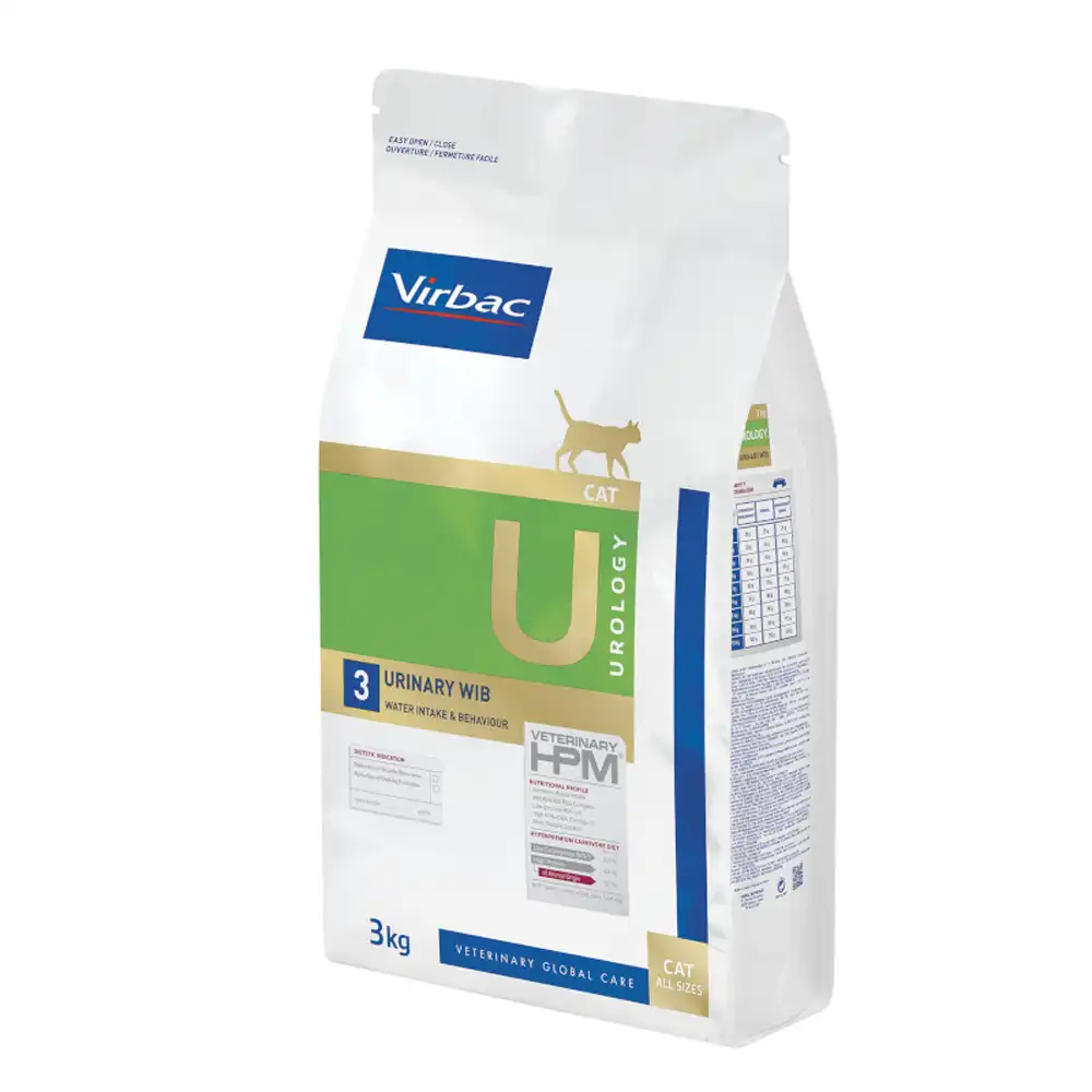 Virbac Veterinary HPM Urology Water Intake & Behaviour U3 para gatos - 3 kg