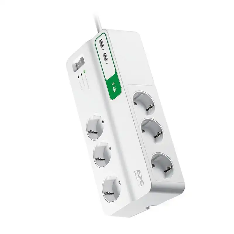 APC Essential SurgeArrest Protección contra Sobretensiones 6 Tomas 230V 2 Puertos USB Blanco