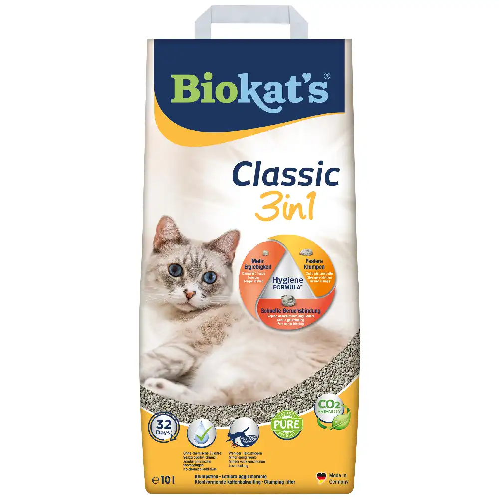 Biokat's Classic 3 en 1 arena aglomerante para gatos - 10 l