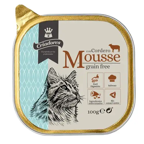 Criadores Grain Free Mousse de Cordero tarrina para gatos