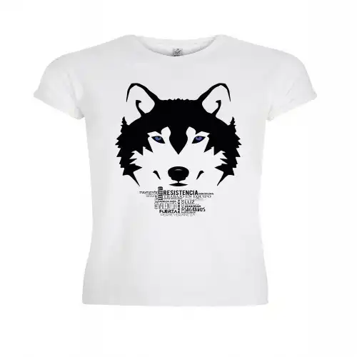 Camiseta manga corta hombre lobo color Blanco