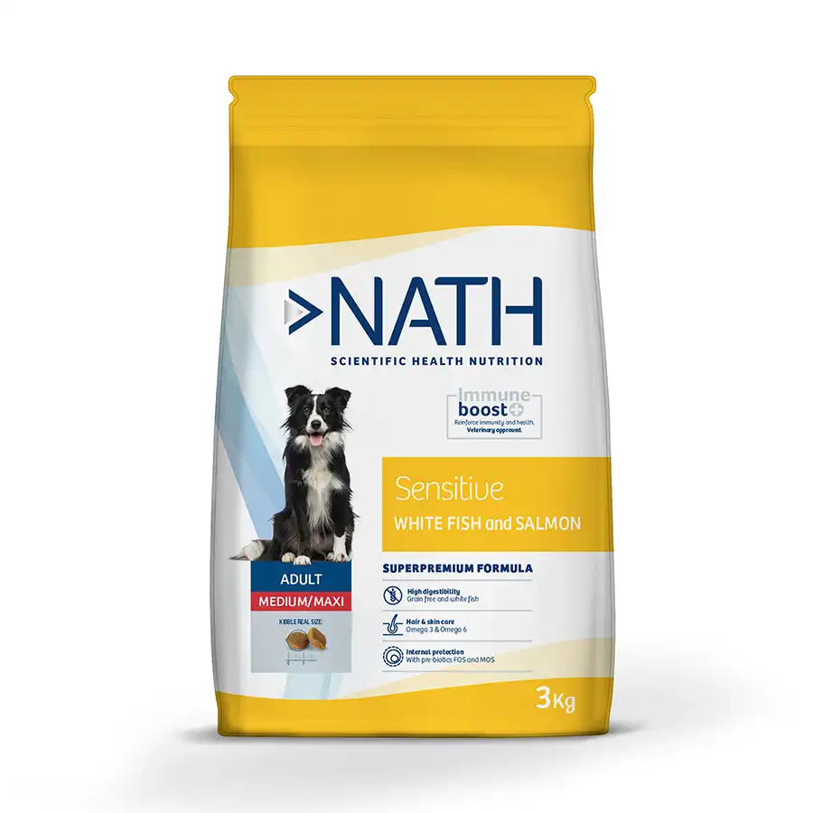 Nath Adult Medium Maxi Sensitive Pescado Blanco y Salmón pienso para perros