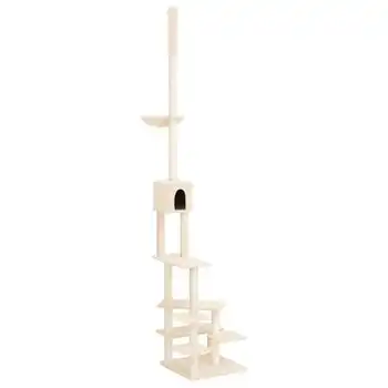 Árbol Rascador Para Gatos De Suelo A Techo Crema 268,5-294,5 Cm Vidaxl