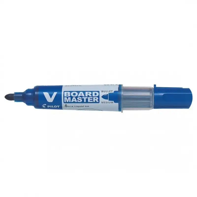 Pilot V Board Master Caja 10 Rotuladores Punta de Fibra 6mm para Pizarra Azul
