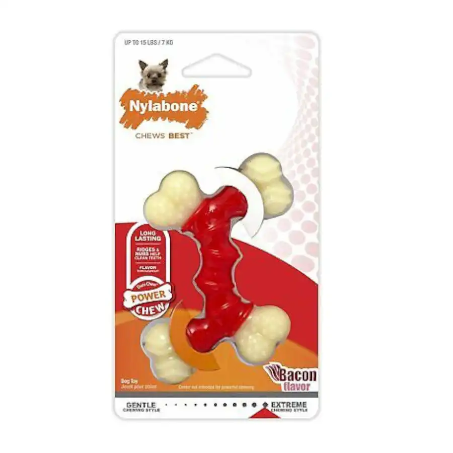 Nylabone Power Chew Hueso Doble Bacon para perros