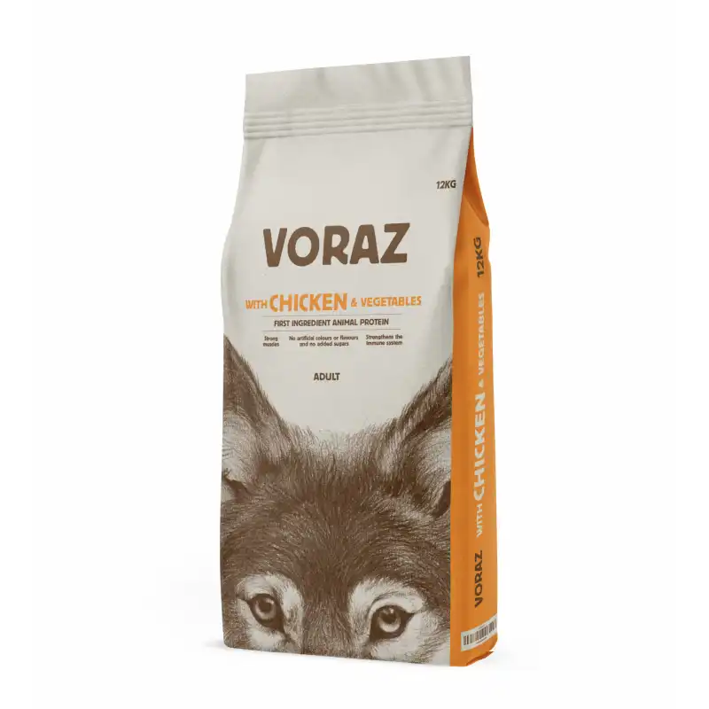 12Kg Pienso para Perros Adultos Voraz con Pollo y Vegetales