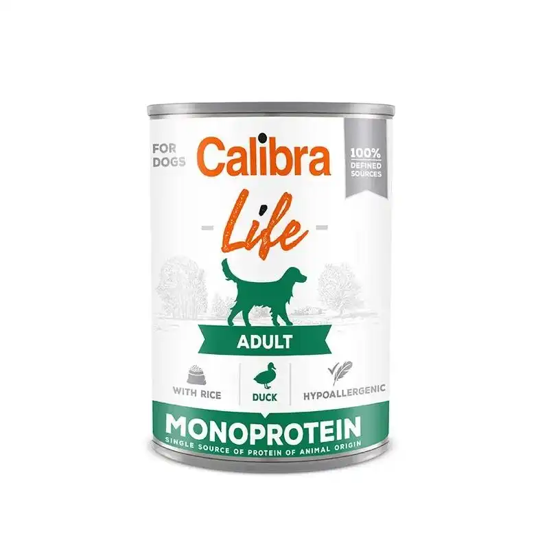 6x400gr Calibra Life perro Adulto Latas con Pato y Arroz