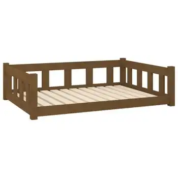 Cama Para Perros Madera De Pino Marrón Miel 105,5x75,5x28 Cm Vidaxl