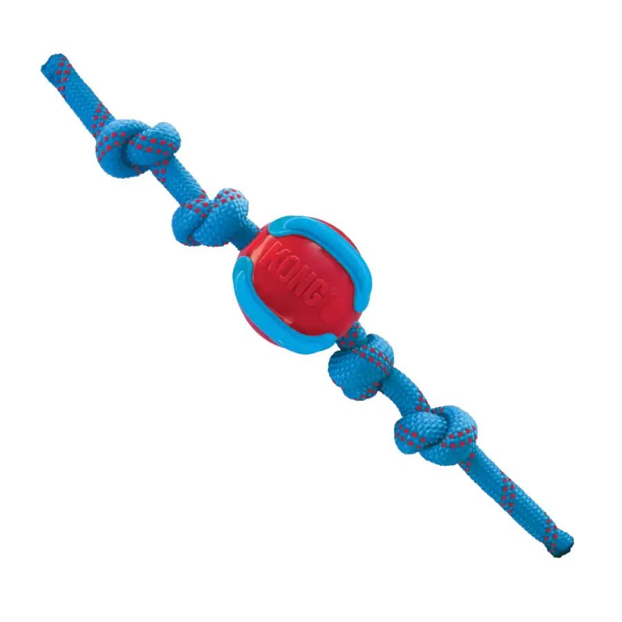 Kong Jaxx Brights Pelota con Cuerda para perros