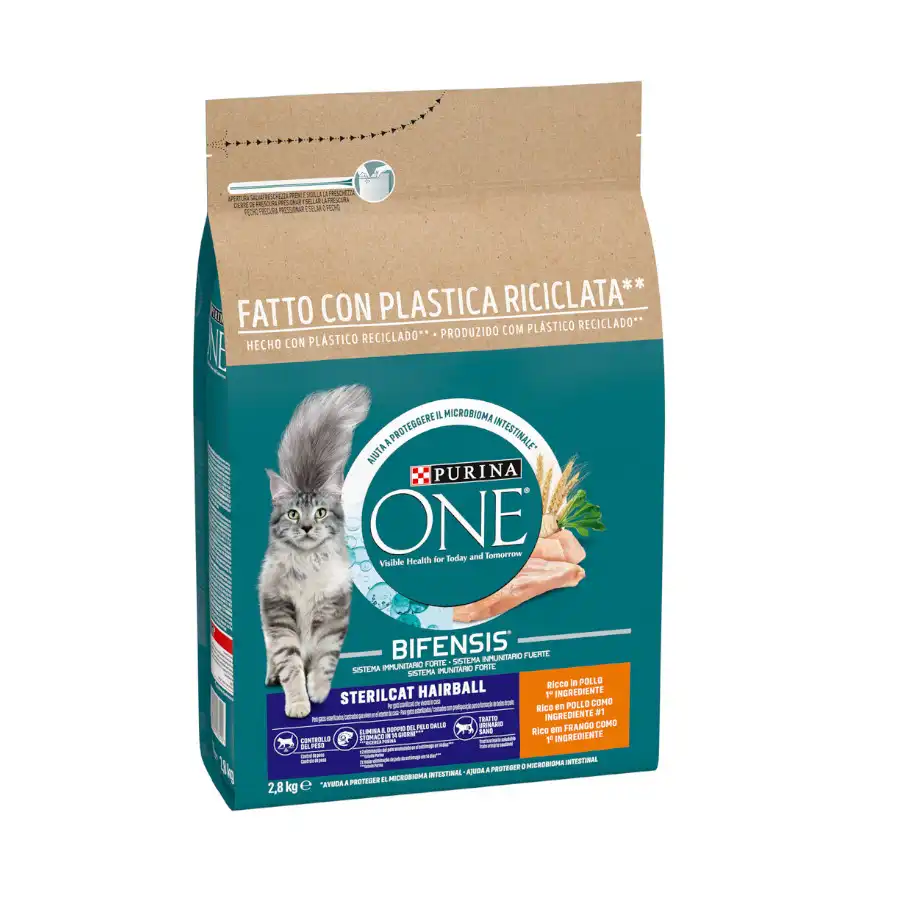 One Sterilcat Hairball Pollo pienso para gatos