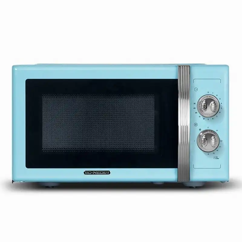 Schneider SMW23VMBL Microondas con Grill 23L 800W Vintage Azul